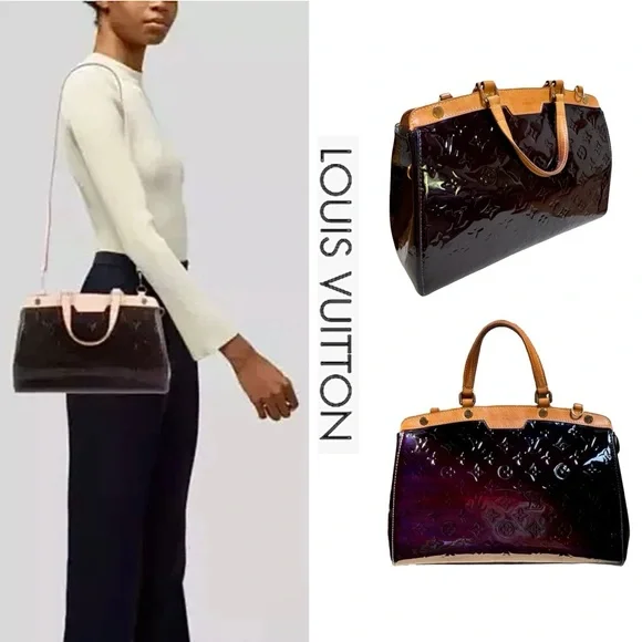 SOLD! Authenticated Louis Vuitton Monogram Vernis Brea MM Handbag in Amarante - Picture 14 of 14